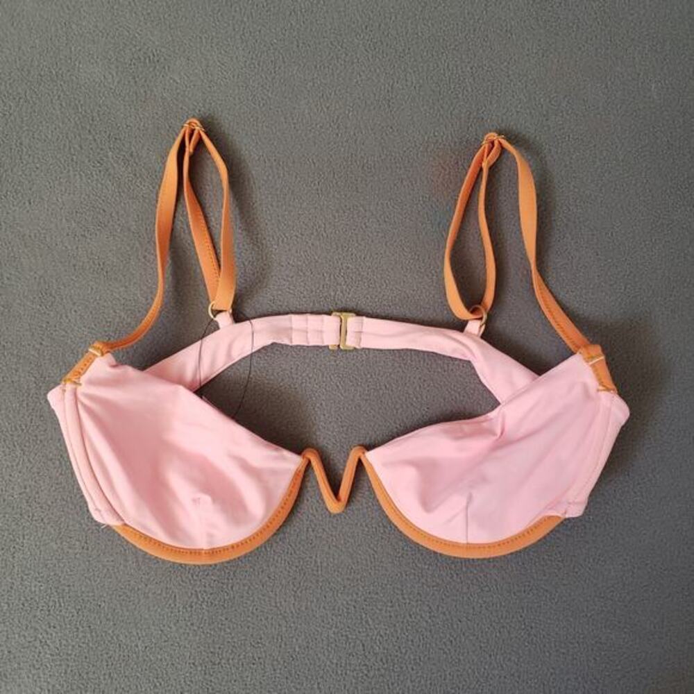 L*Space X TESSA BROOKS Nico Bikini Top Size‎ Medium Pink & Gold